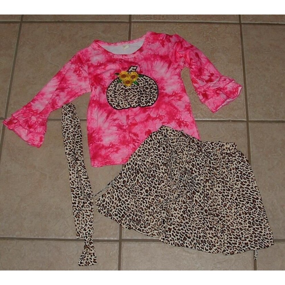 NEW NWOT Girls sz 3 or 4 School or Church Skirt & Shirt & Belt 3 Pc Outfit